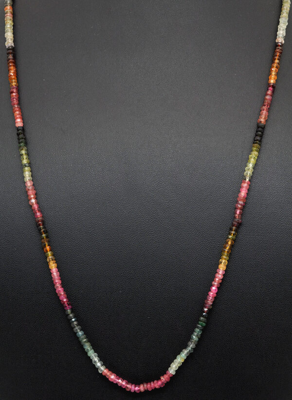 Multi tourmaline Gemstone Faceted Bead Necklace NS-1438