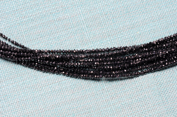 A Lot Of 15 Rows Of Natural Black Diamond Faceted Bead NP-1438