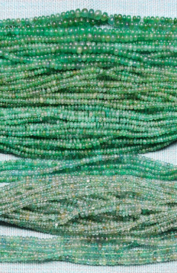 A Lot Of 105 Rows Of Zambian Mines Emerald Gemstone Plain Bead Strands NP-1439