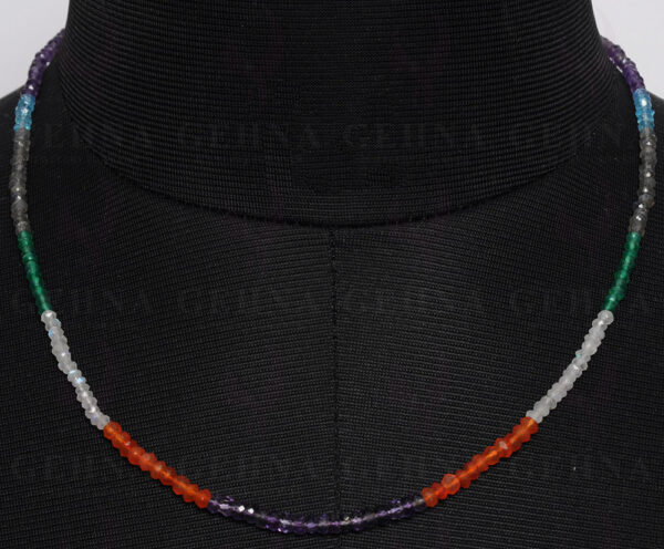 Multi Color Gemstone faceted Bead Necklace NS-1439