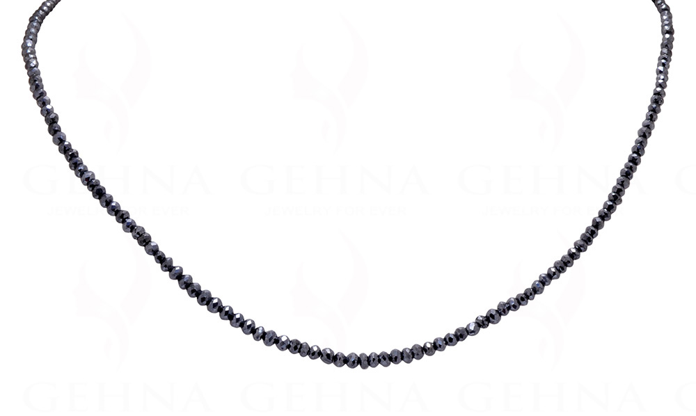 28 Inch. Natural Round Black Diamond Faceted Beads Necklace at Rs 40,000 /  Carat in Surat