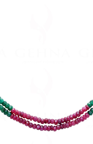 Emerald Ruby Sapphire Gemstone Beads Necklace NP-1442