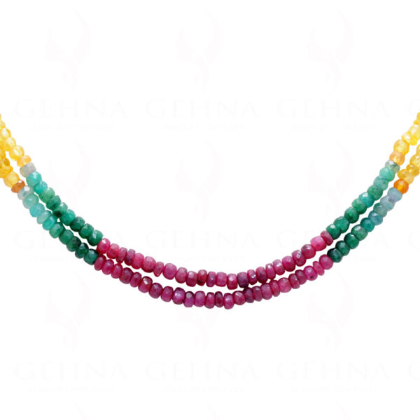 Emerald Ruby Sapphire Gemstone Beads Necklace NP-1442