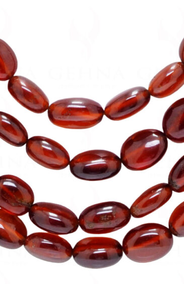 4 Rows Of Hessonite Gemstone Oval Shape Beads Necklace NP-1443