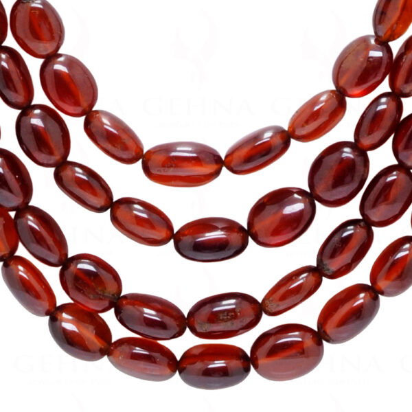 4 Rows Of Hessonite Gemstone Oval Shape Beads Necklace NP-1443