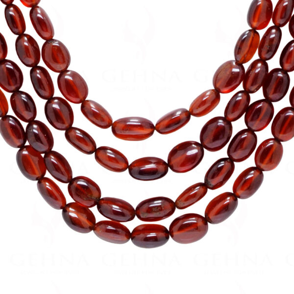 4 Rows Of Hessonite Gemstone Oval Shape Beads Necklace NP-1443