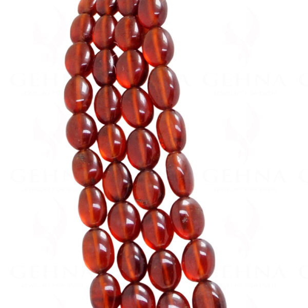 4 Rows Of Hessonite Gemstone Oval Shape Beads Necklace NP-1443