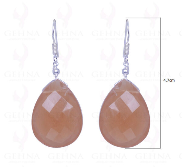 Brown Chalcedony Gemstone Almond Shape Earrings Made In 92.5 Solid Silver ES-1447