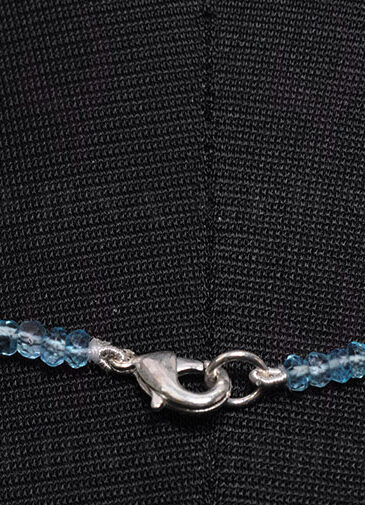 Blue Topaz’s Gemstone Faceted Bead Necklace NS-1447