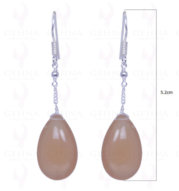 Brown Chalcedony Gemstone Drops Earrings Made In .925 Solid Silver ES-1451