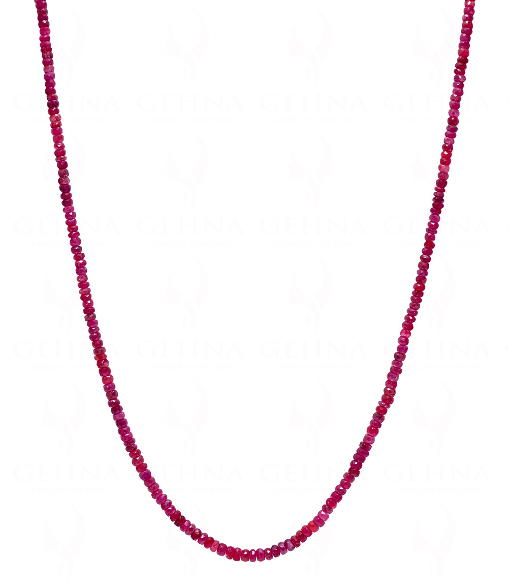 Ruby Gemstone Faceted Bead Necklace NP-1454