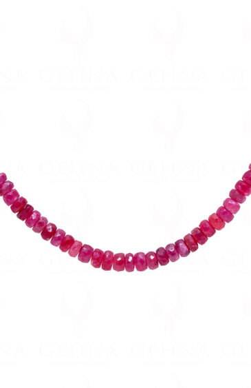 Ruby Gemstone Faceted Bead Necklace NP-1454
