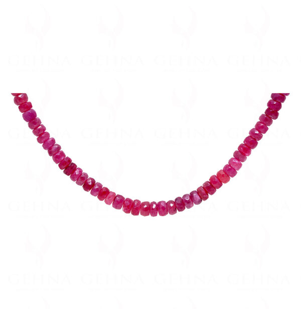 Ruby Gemstone Faceted Bead Necklace NP-1454