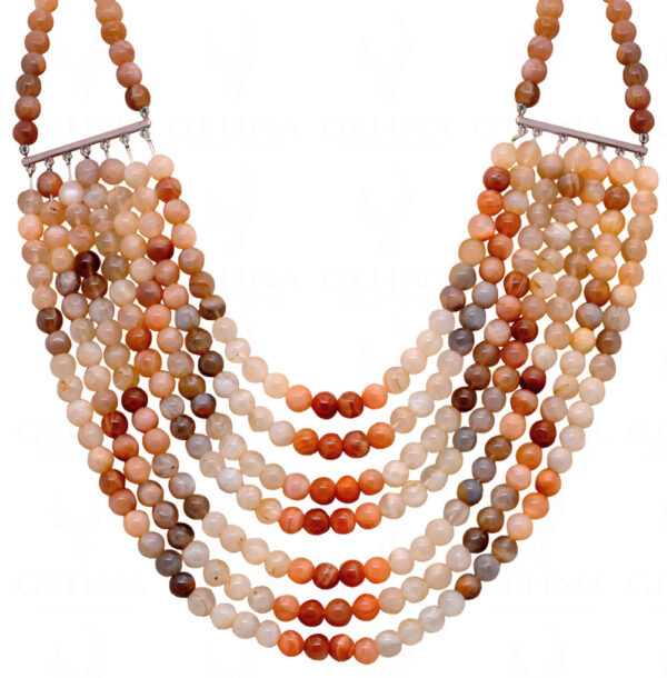 Multi Color MooNS-tone Gemstone Cabochon Bead Necklace NS-1456