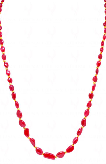 Rare Ruby Gemstone Tumble Bead Necklace NP-1459