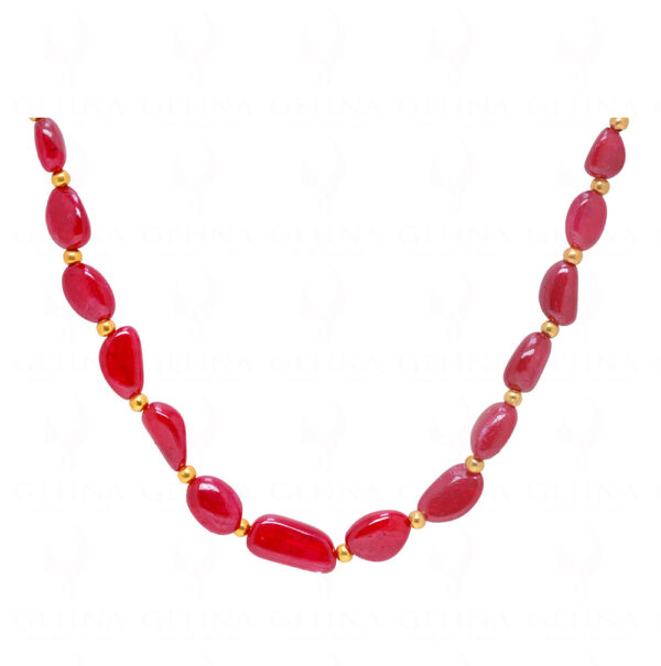 Rare Ruby Gemstone Tumble Bead Necklace NP-1459