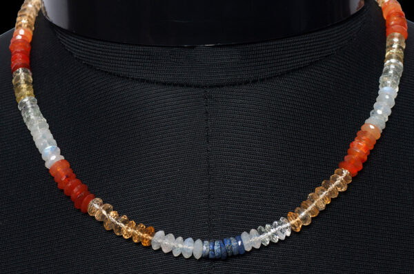 Multi Color Gemstone Faceted Bead Necklace NS-1459