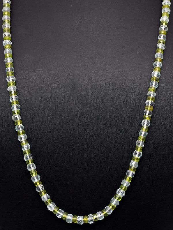 Aquamarine & Peridot Gemstone faceted Bead Necklace NS-1460