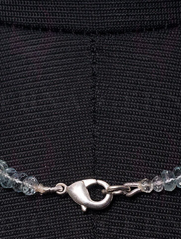 Aquamarine Gemstone Faceted Bead Necklace NS-1461