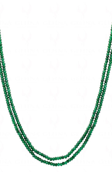 2 Rows Of Emerald Gemstone Faceted Bead Necklace NP-1463