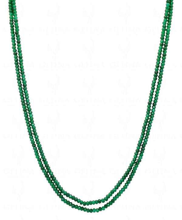 2 Rows Of Emerald Gemstone Faceted Bead Necklace NP-1463