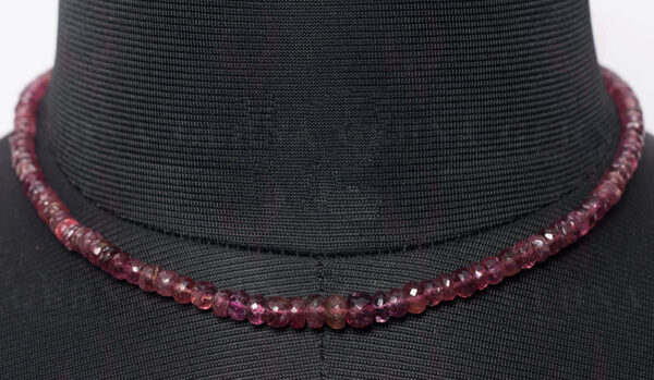 Pink Tourmaline Gemstone faceted Bead Necklace NS-1463