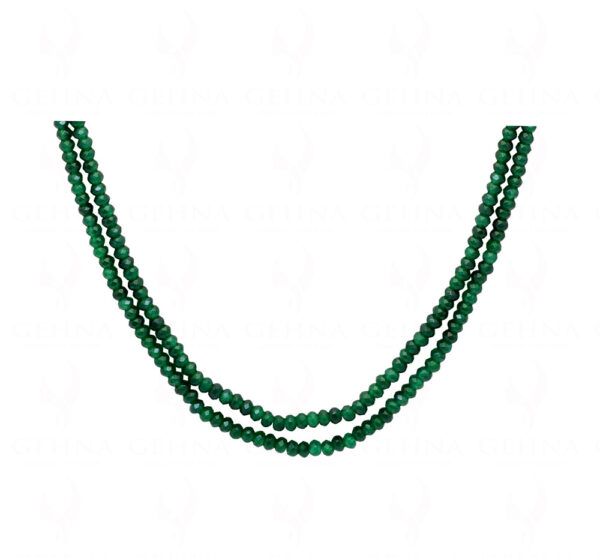 2 Rows Of Emerald Gemstone Faceted Bead Necklace NP-1463