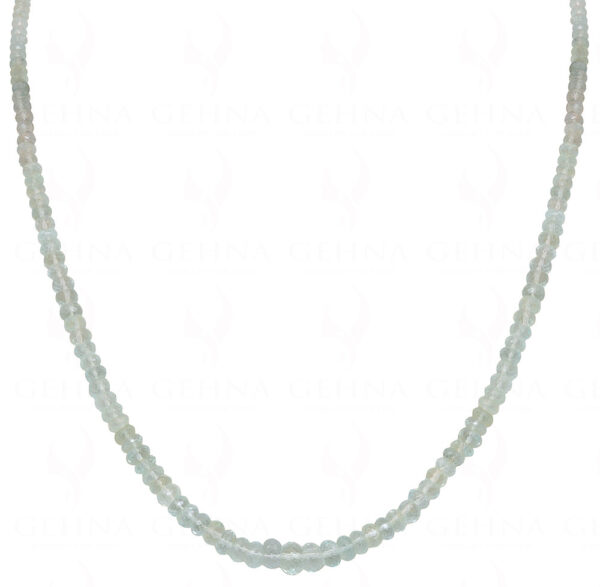 Aquamarine Gemstone Faceted Bead Necklace NS-1464