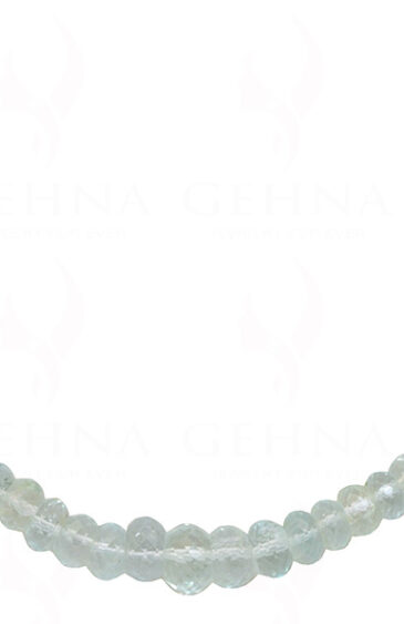 Aquamarine Gemstone Faceted Bead Necklace NS-1464