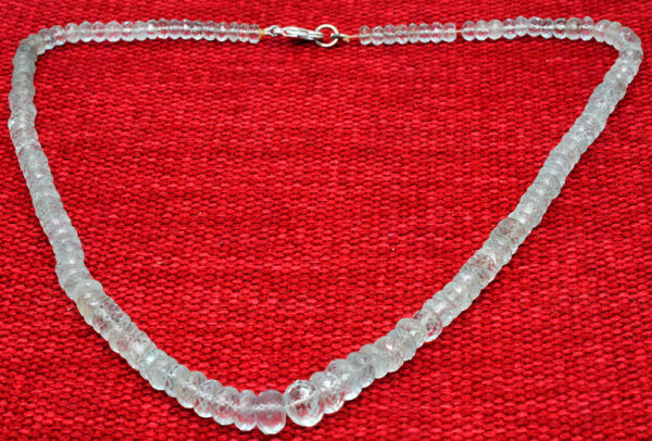 Aquamarine Gemstone Faceted Bead Necklace NS-1464