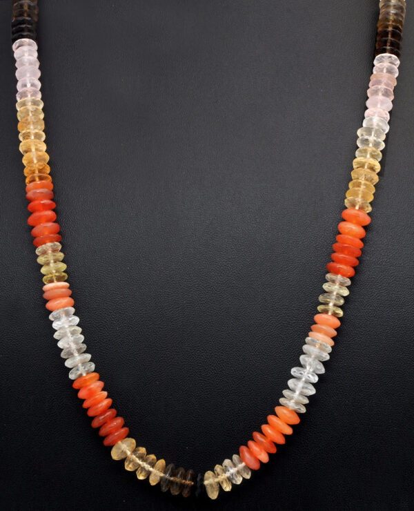 Multi Color Gemstone Faceted Bead Necklace NS-1465