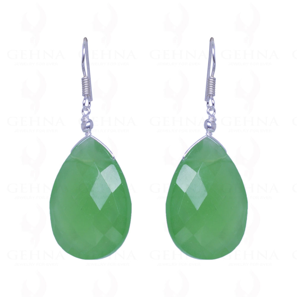 Prehnite Gemstone Earrings Made In .925 Solid Silver ES-1466