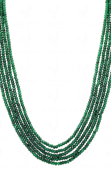 5 Rows Of Emerald Gemstone Faceted Bead Necklace NP-1466