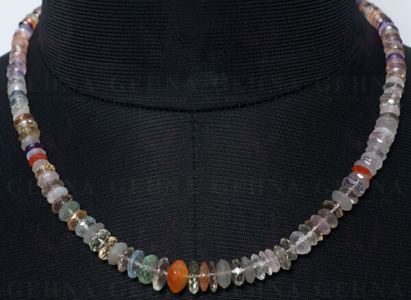 Multi Color Gemstone Faceted Bead Necklace NS-1466