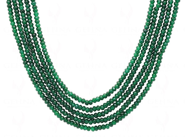 5 Rows Of Emerald Gemstone Faceted Bead Necklace NP-1466