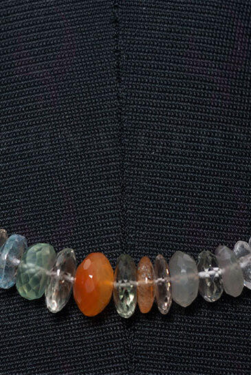 Multi Color Gemstone Faceted Bead Necklace NS-1466