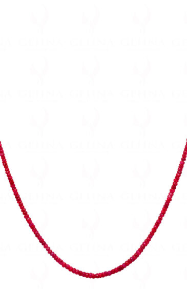 Ruby Gemstone Faceted Bead Necklace NP-1467