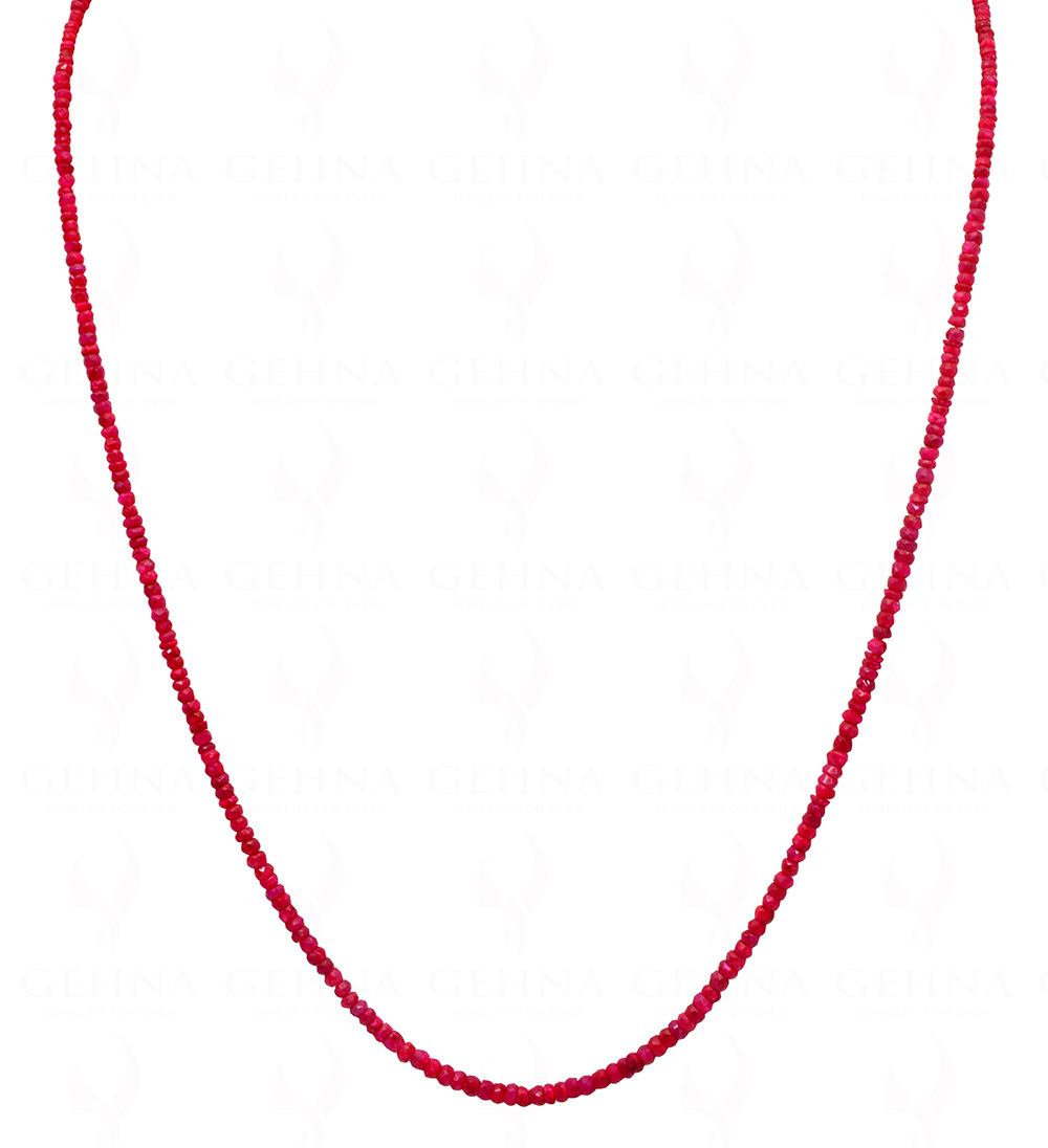 Ruby Gemstone Faceted Bead Necklace NP-1467