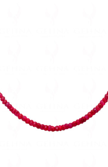 Ruby Gemstone Faceted Bead Necklace NP-1467