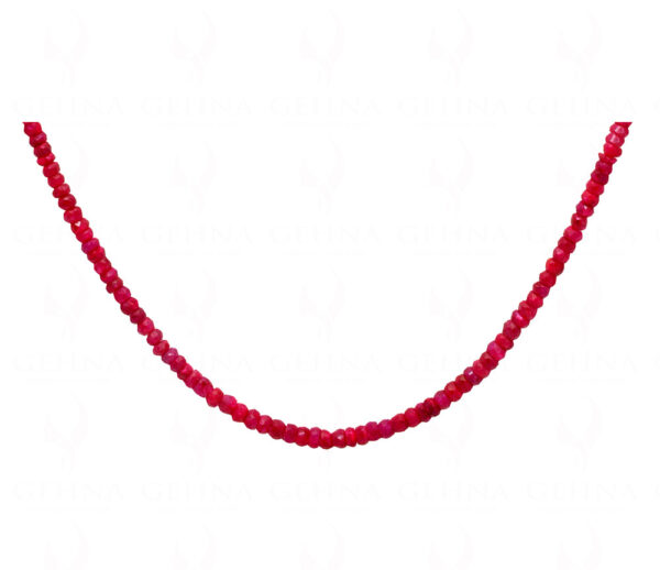 Ruby Gemstone Faceted Bead Necklace NP-1467