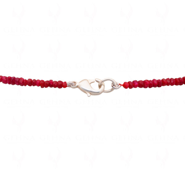 Ruby Gemstone Faceted Bead Necklace NP-1467