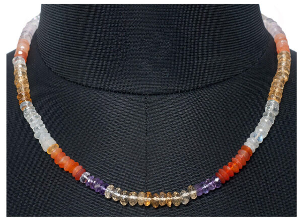 Multi Color Gemstone Faceted Bead Necklace NS-1467