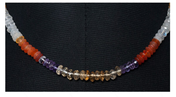 Multi Color Gemstone Faceted Bead Necklace NS-1467