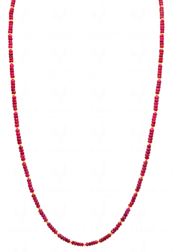 Glass Filled Ruby Gemstone Faceted Bead String NP-1469