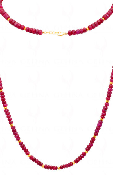 Glass Filled Ruby Gemstone Faceted Bead String NP-1469