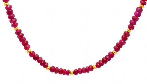 Glass Filled Ruby Gemstone Faceted Bead String NP-1469