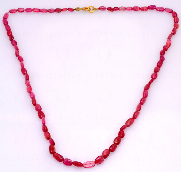 Pink Tourmaline Gemstone Oval Shaped Necklace NS-1469