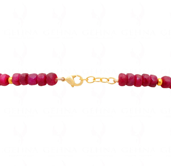 Glass Filled Ruby Gemstone Faceted Bead String NP-1469