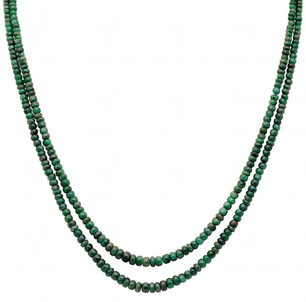 Glass Filled Emerald Gemstone Cushion Shaped Bead String NP-1470