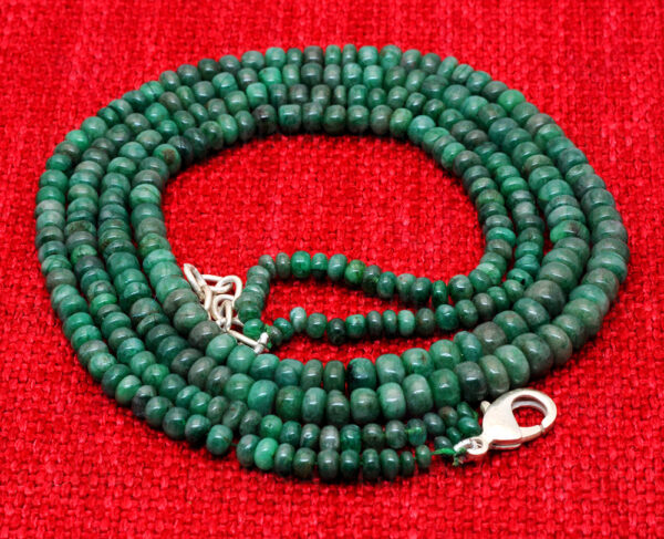 Glass Filled Emerald Gemstone Cushion Shaped Bead String NP-1470